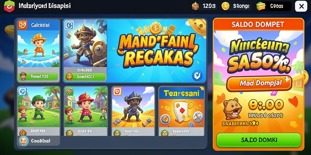 Level permainan yang penuh tantangan dan rintangan.